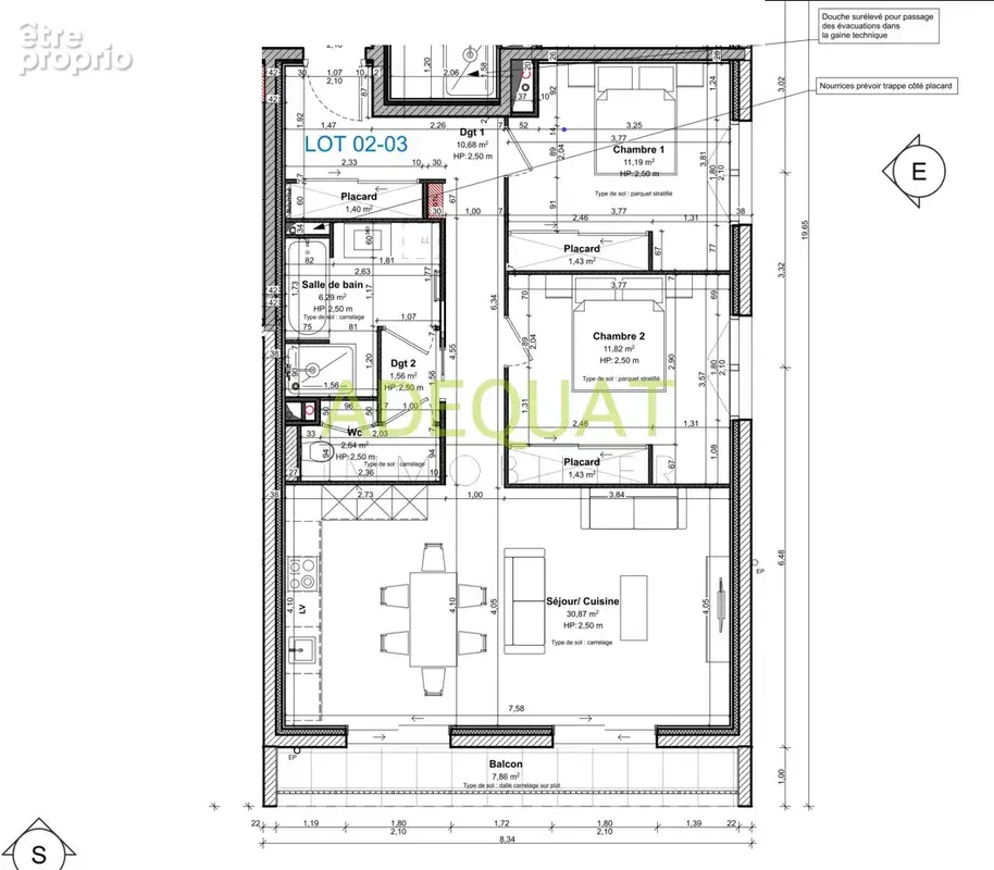 Saint andre le gaz - appartement t3 de 79m2 + terrasse + parking… - photo 2