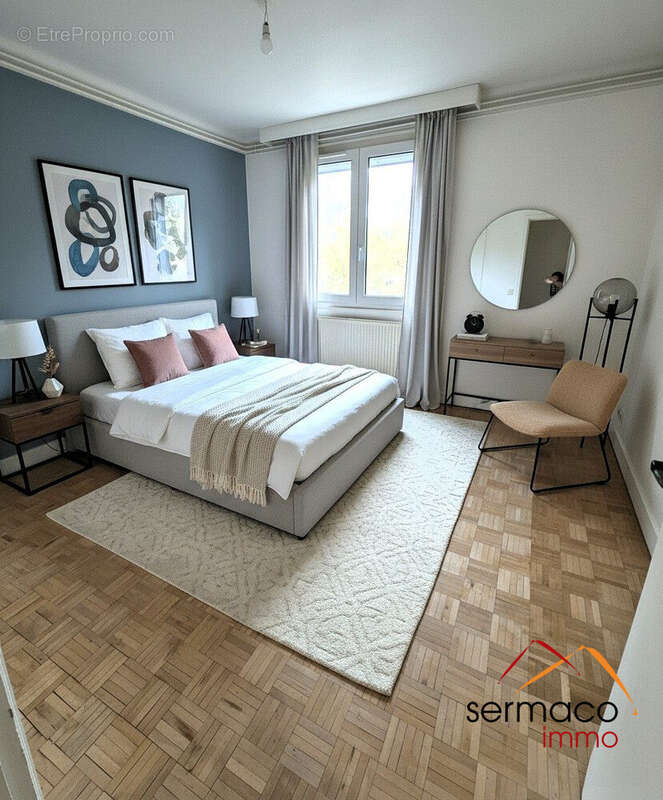 chambre 1 (photo IA) - Appartement à SARREGUEMINES