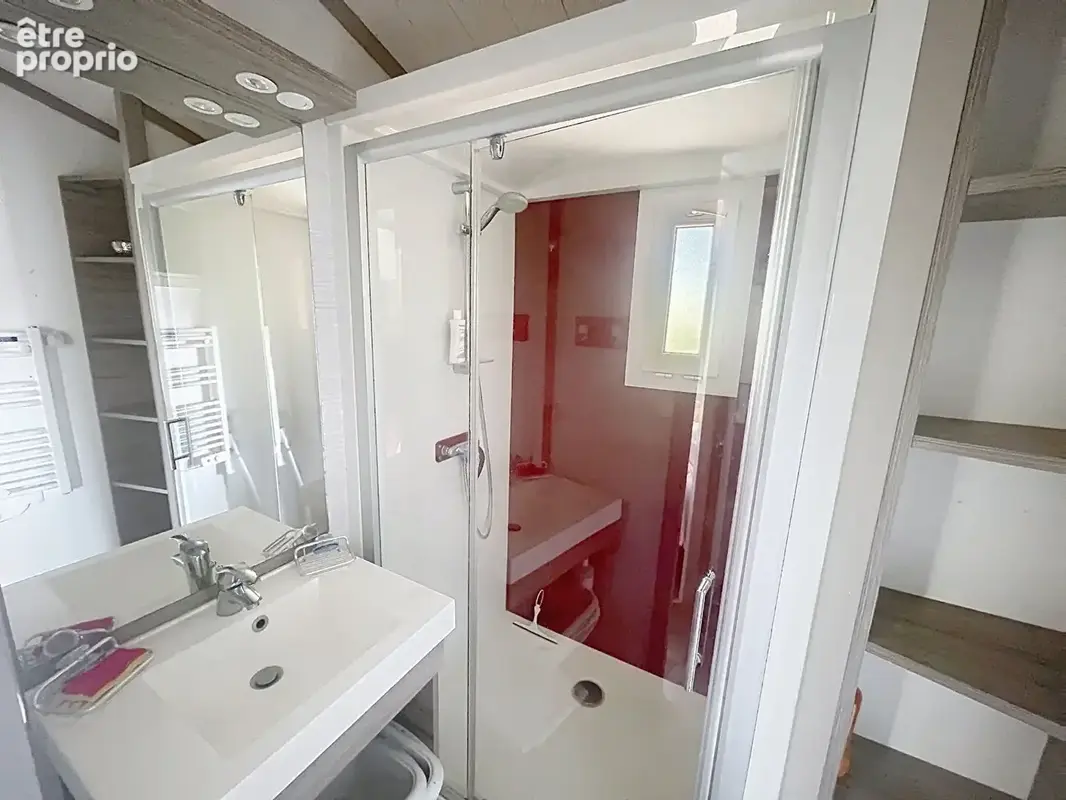 Chalet bois sur pilotis 35 m², terrasse 14m² couverte terrain 559 m² - photo 11