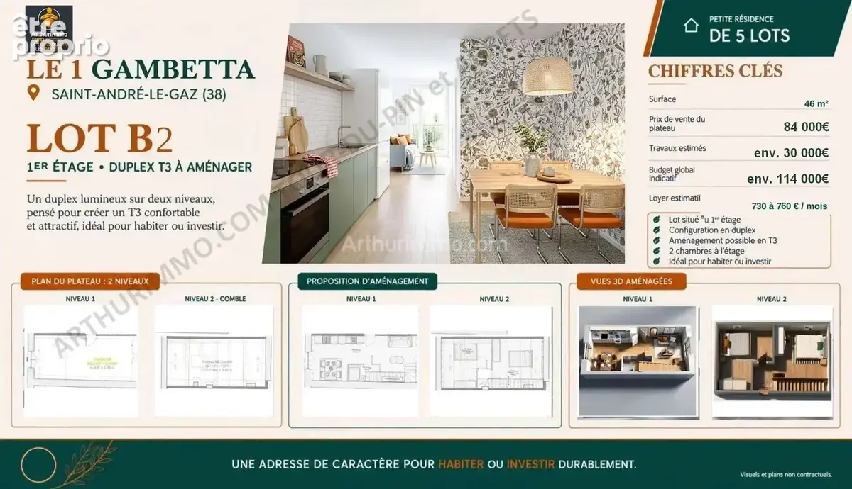 Vente Appartement Saint-andre-le-gaz(38490) 84 000ï¿œ - photo 4