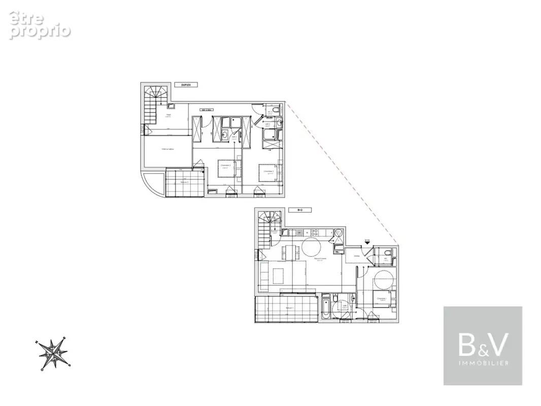 Superbe duplex 4 pièces de 114 m² avec terrasse et balcon, dernier étage - photo 3