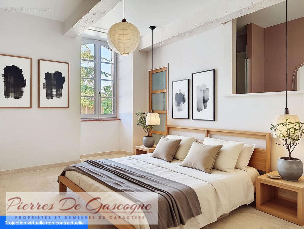 Chambre en rez-de-chaussée avec salle d&#039;eau - Maison à LECTOURE