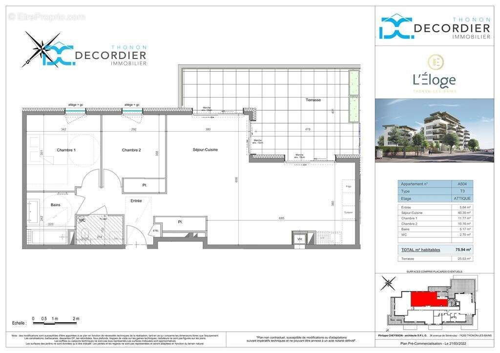 À vendre  - appartement t3 en attique - neuf - thonon-les-bains (74200) - photo 2