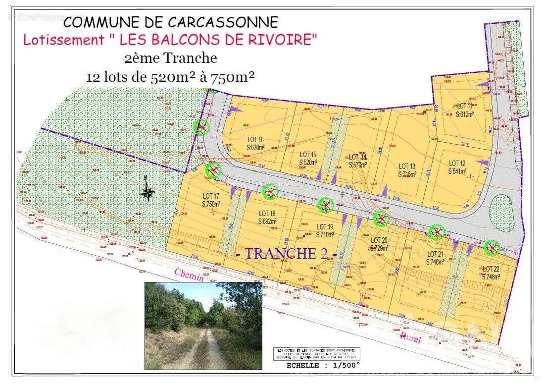 CARCASSONNE - Terrain constructible viabilisé de 824 m² libre constructeur - Les Balcons de Rivoire - photo 7