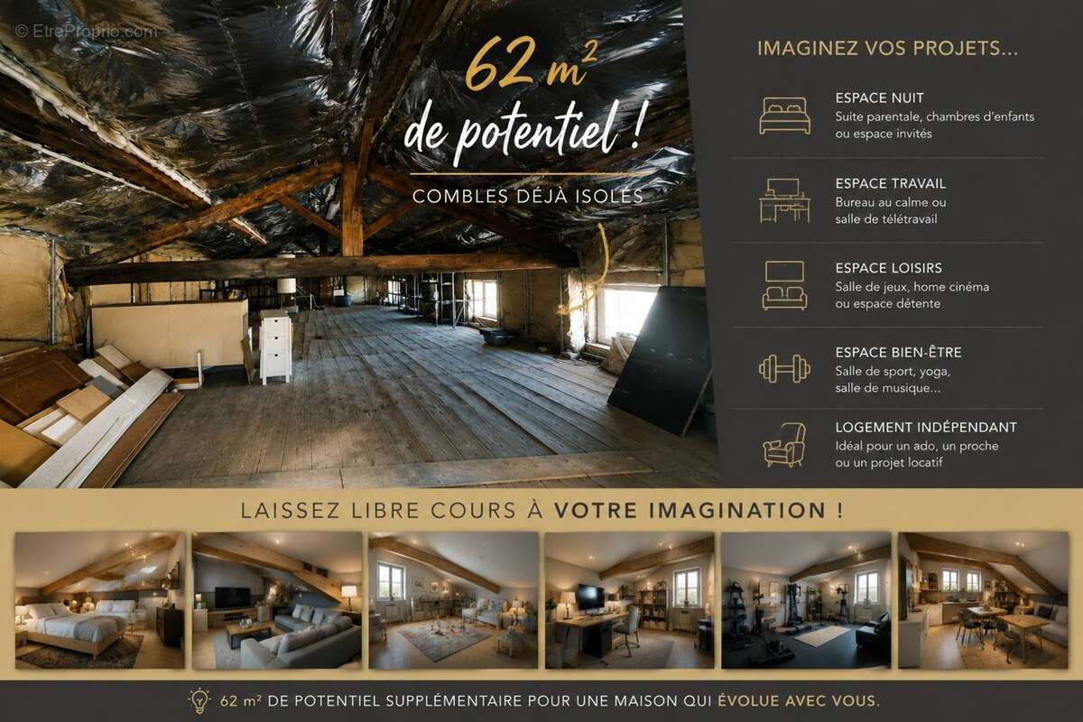 Maison de village 130m² et 62m² de potentiel -3 chambres-Bureau-caves - photo 11