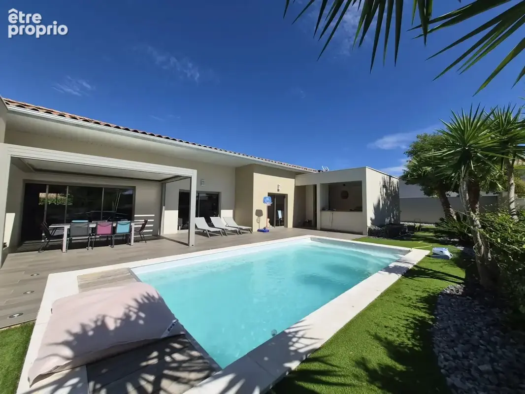Narbonne-villa contemporaine de plain-pied avec piscine - photo 1