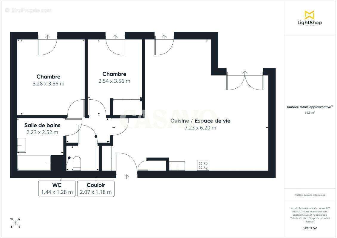 Vente Appartement 3 pièces de 65m² - 69800 Saint-Priest - photo 2