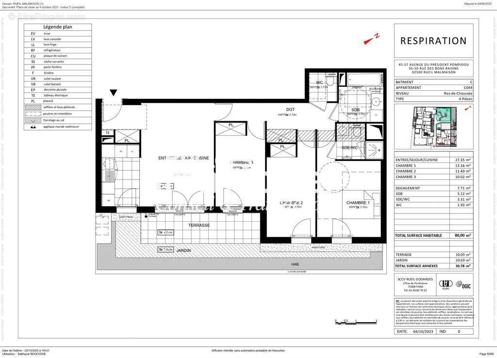 Appartement à RUEIL-MALMAISON
