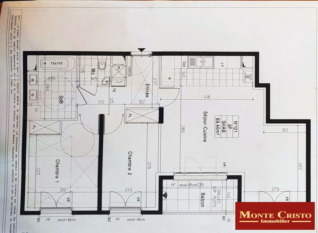 plan - Appartement à VERSAILLES