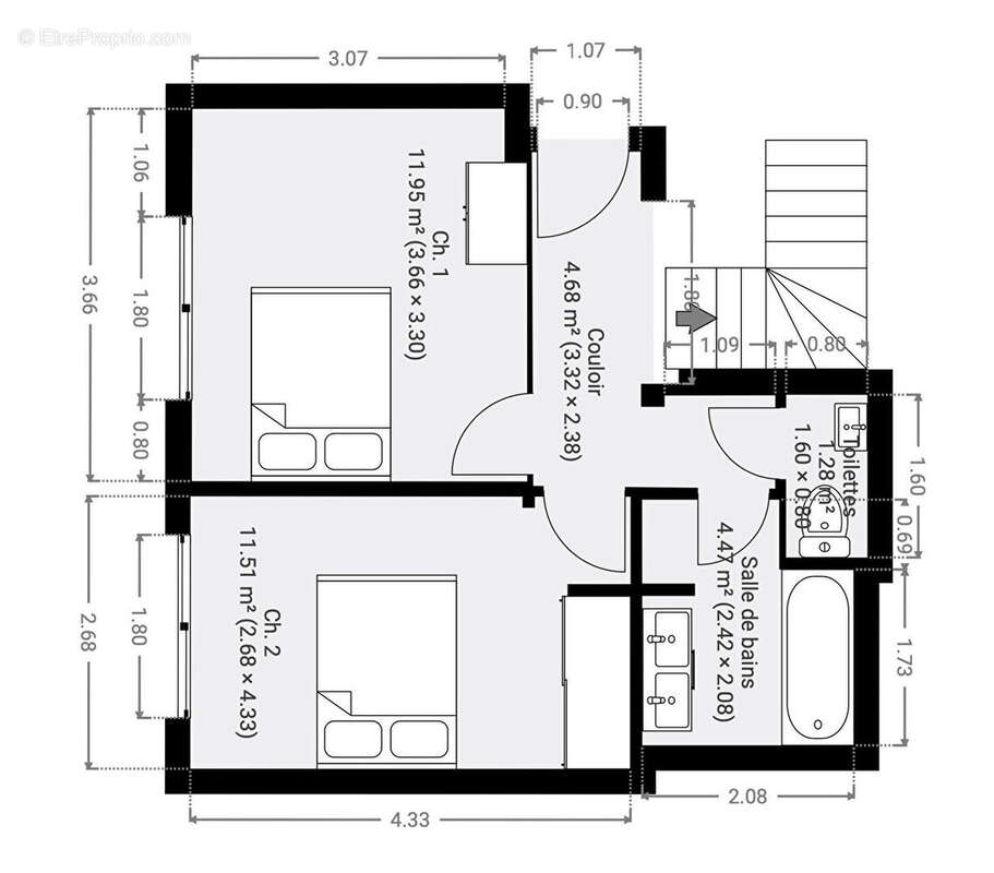 Appartement à PARIS-19E