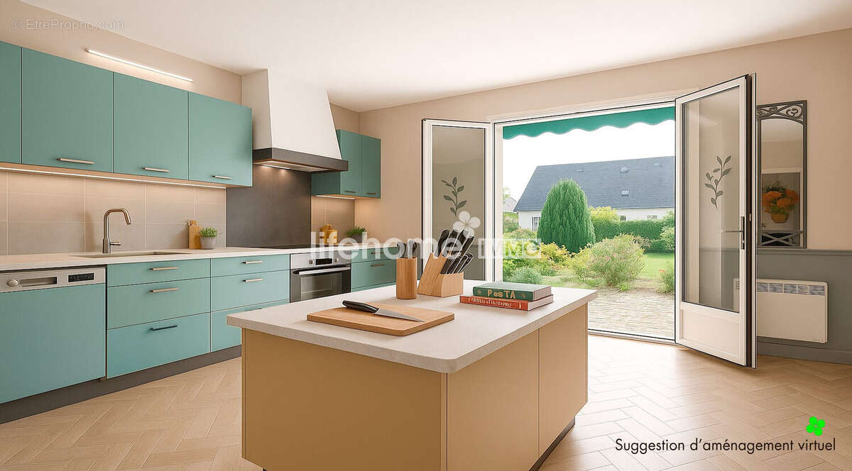 Suggestion d'aménagement virtuel dE la cuisine - Maison à DINARD