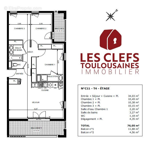 Appartement à PINSAGUEL