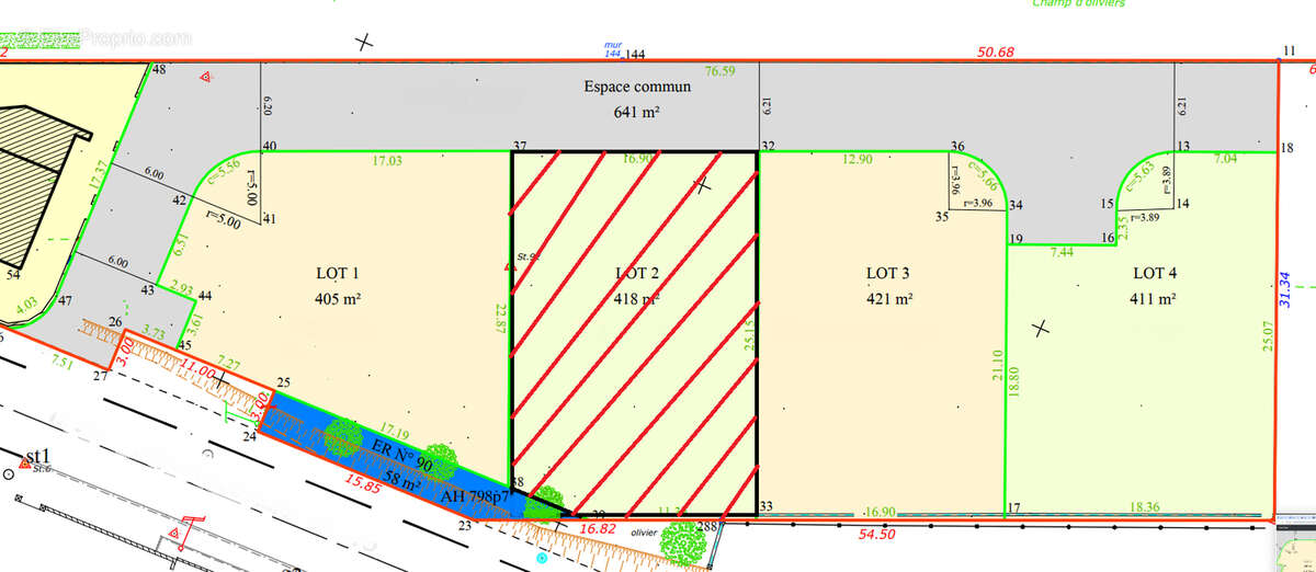 Terrain à LA FARE-LES-OLIVIERS