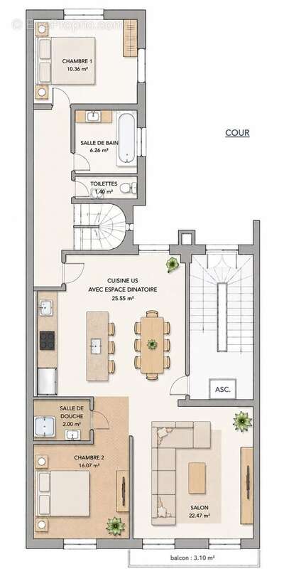Neuilly roule 2 chambres college pasteur - photo 2
