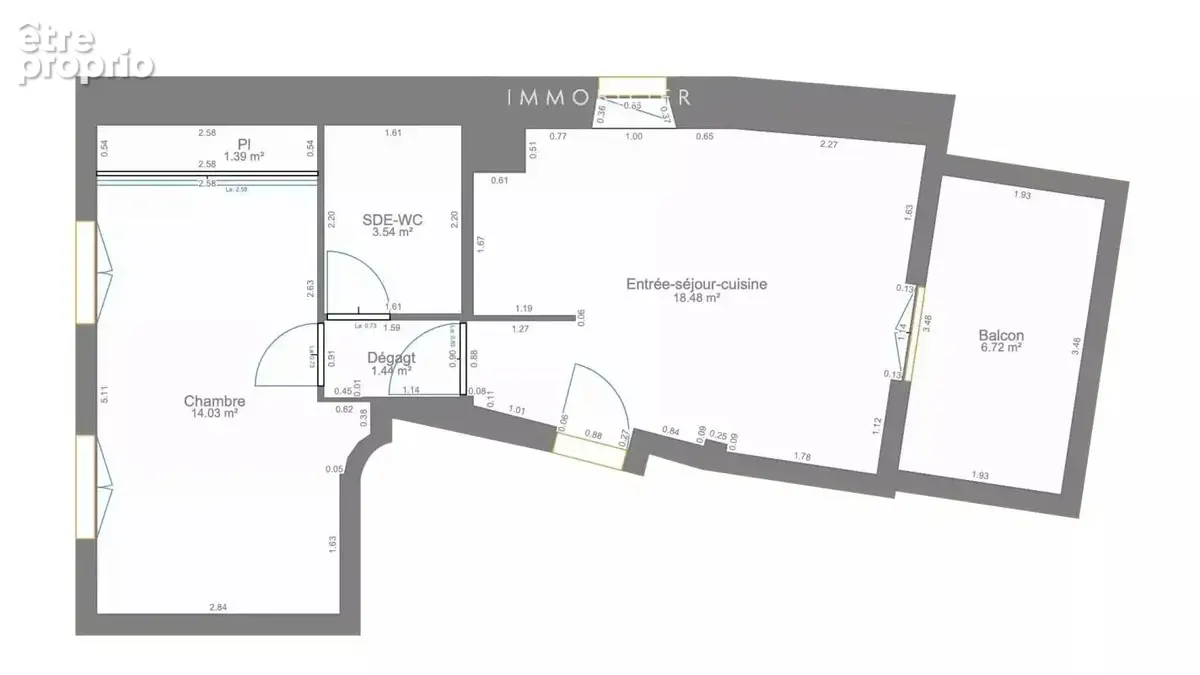 2 pièces avec terrasse vue entièrement dégagée - Vème - photo 8