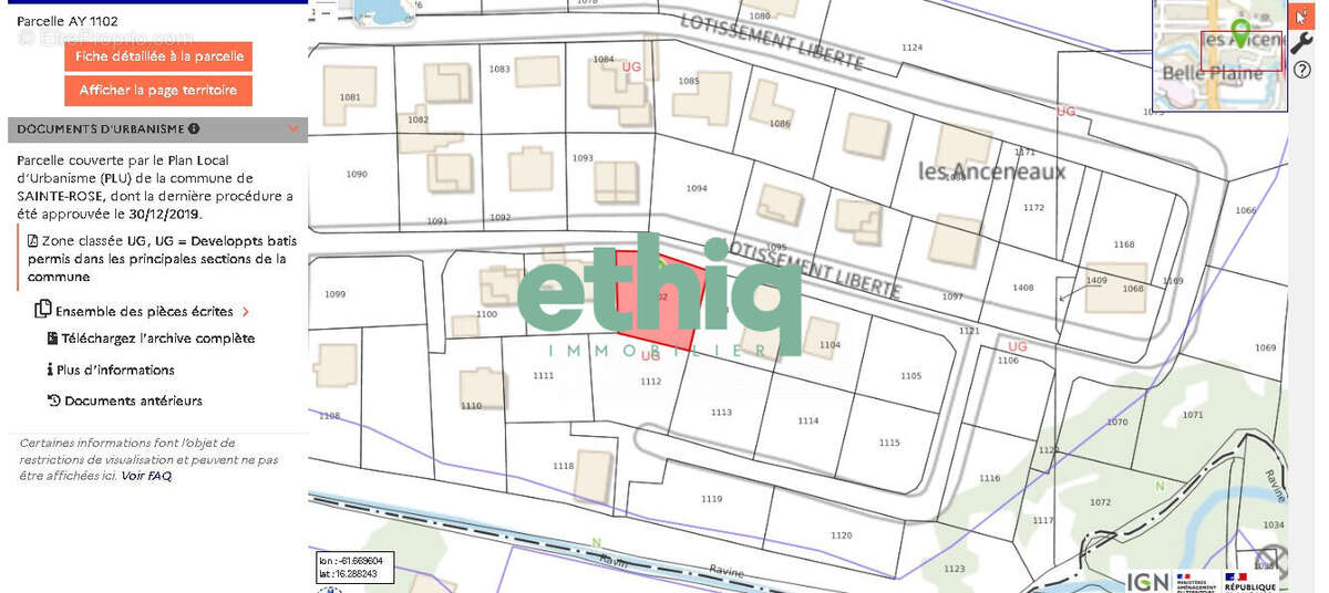 Terrain à SAINTE-ROSE