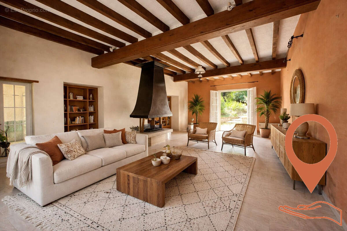 salon aménagé par l'IA - Maison à CERNOY-EN-BERRY