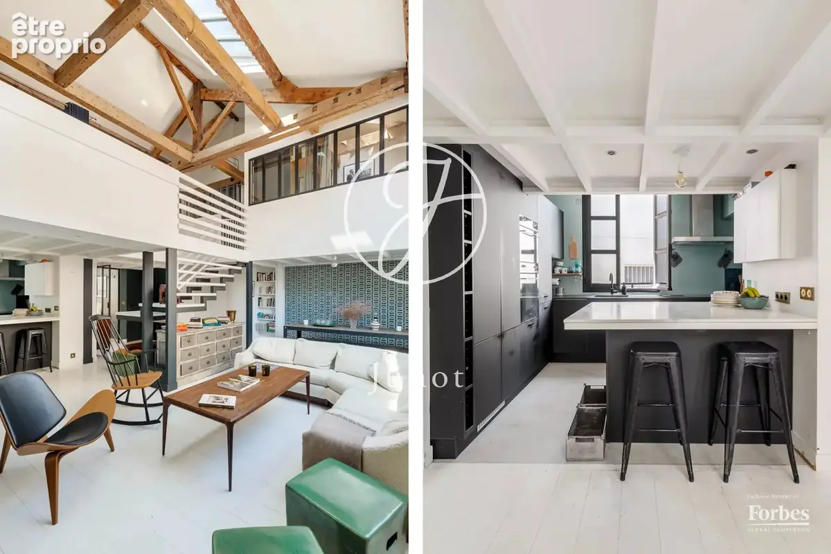 Paris 18e - MONTMARTRE / CAULAINCOURT - Atelier d'artiste - 88,26m² au sol - 77,55m² Carrez - 2 chambres - Dernier étage - photo 9