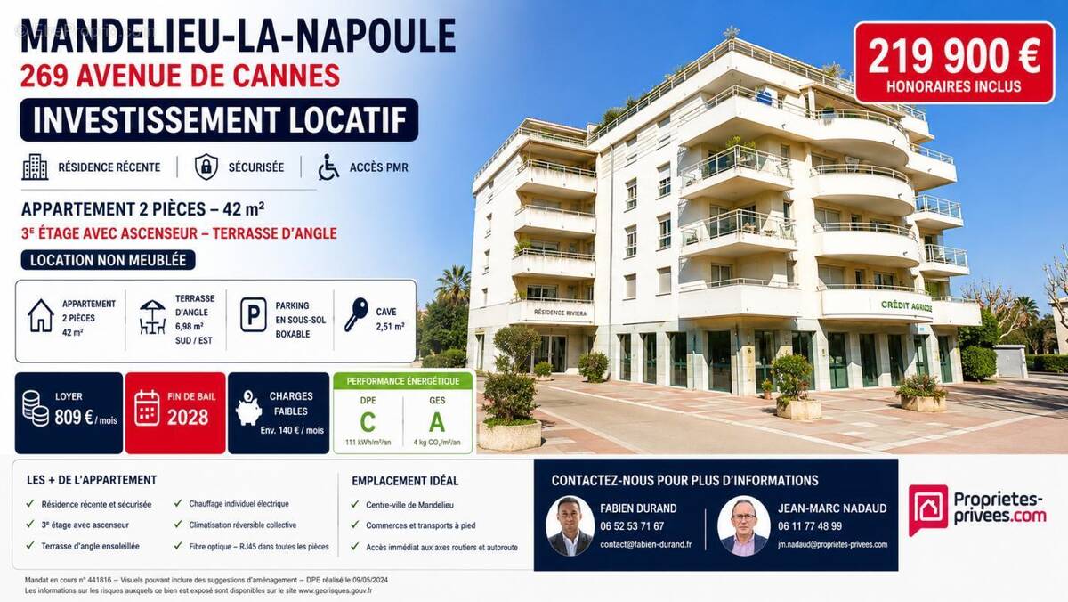Appartement à MANDELIEU-LA-NAPOULE