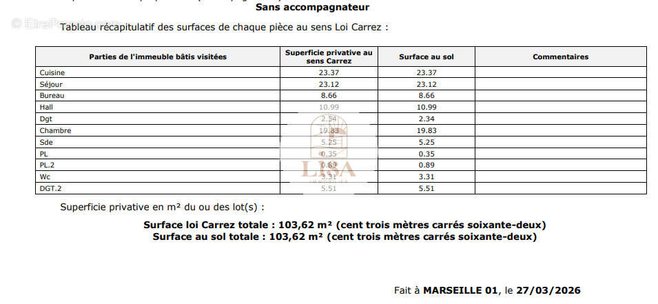Appartement à MARSEILLE-1E