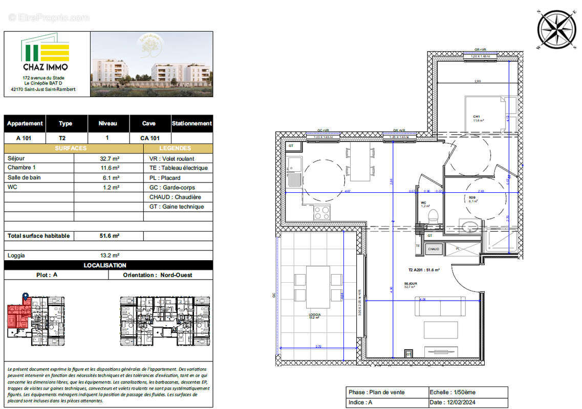 Appartement à LE COTEAU
