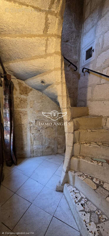 Hall d'entrée En pierre - Maison à SOMMIERES