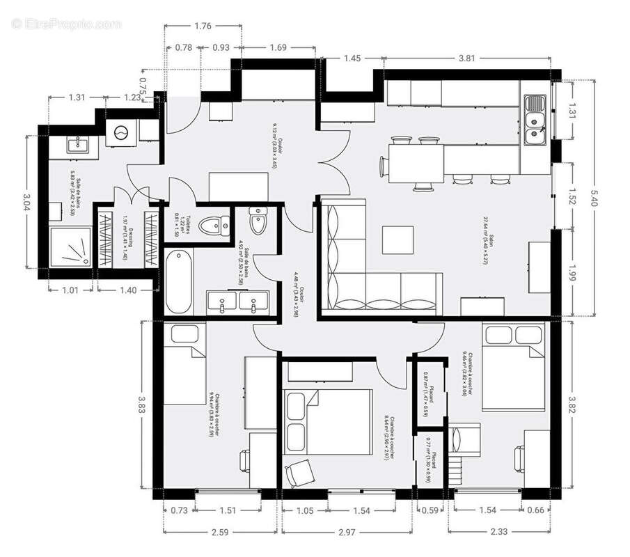 Appartement à PARIS-20E