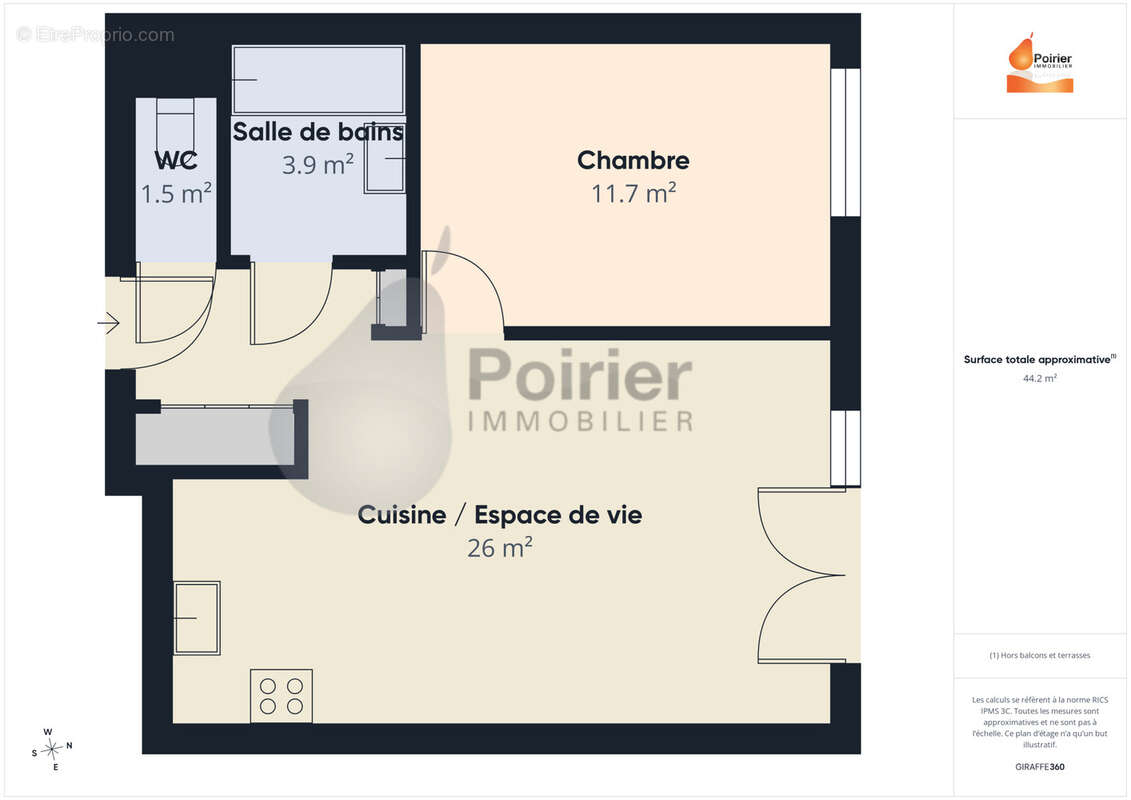 Appartement T2 de 44m2 avec cave et parking privatif - photo 8