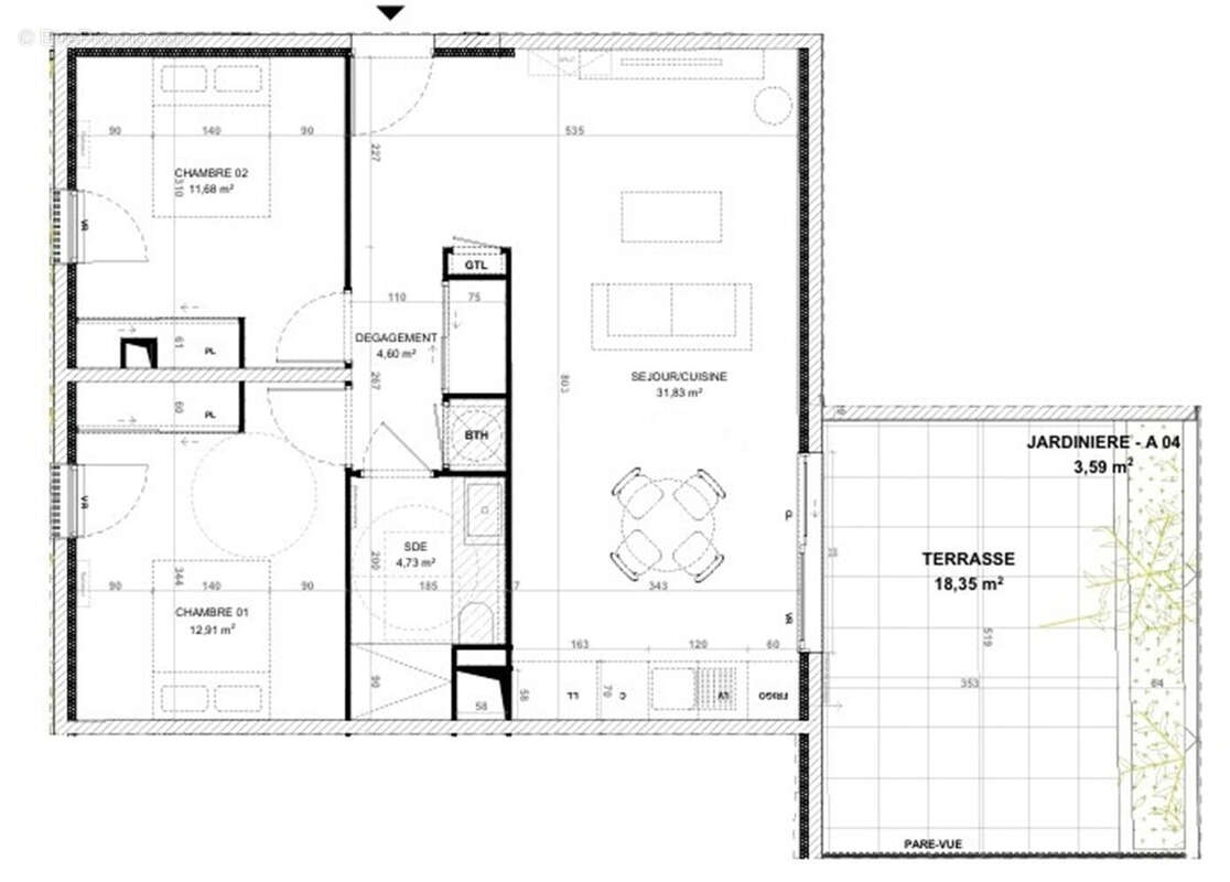 Appartement Le Pradet 3 pièces rez de jardin - photo 7