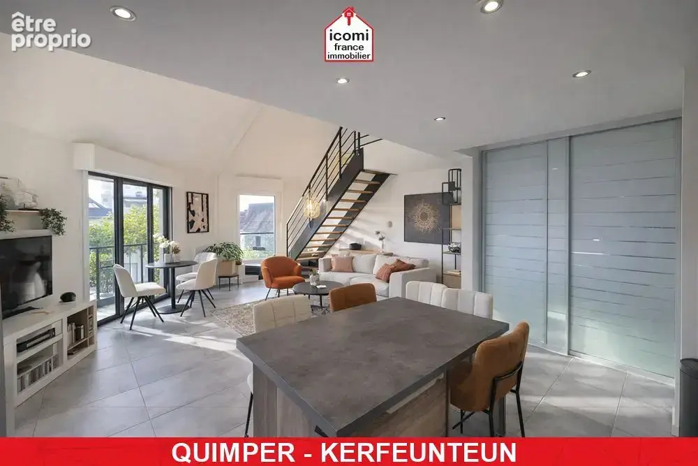 Finistere - quimper (29000) - a vendre - appartement duplex t4 - superbe piece de vie - 3 chambres - - photo 4
