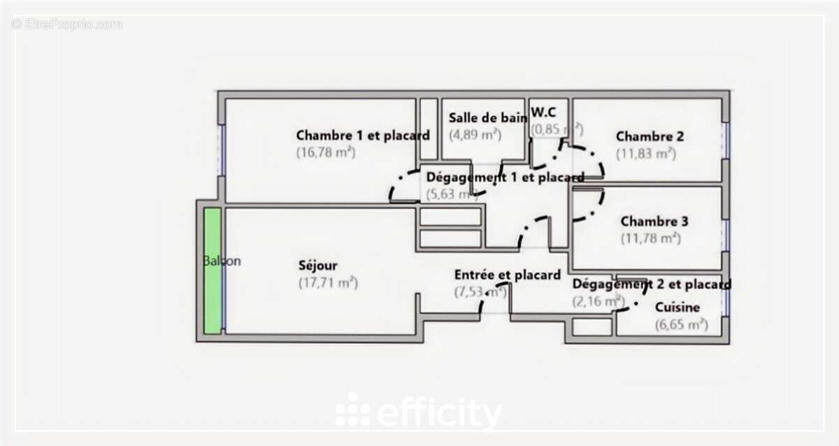 Appartement à PARIS-19E