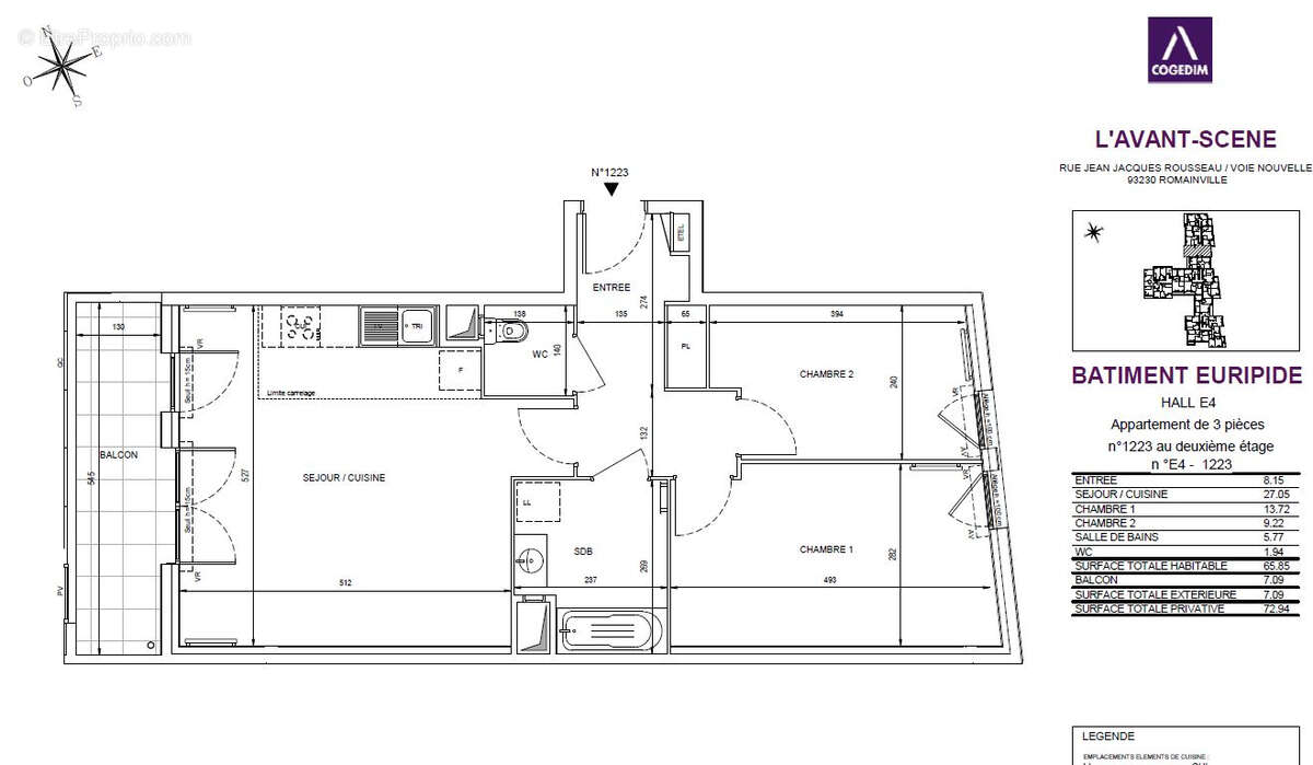 Appartement à ROMAINVILLE