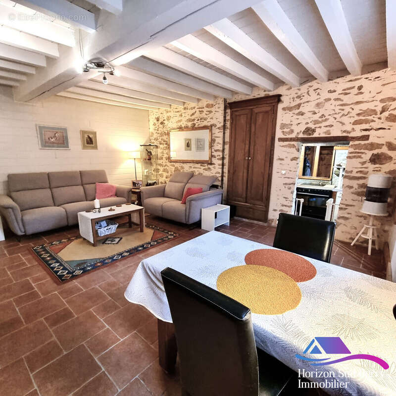 pièce de vie avec insert - Maison à VIJON