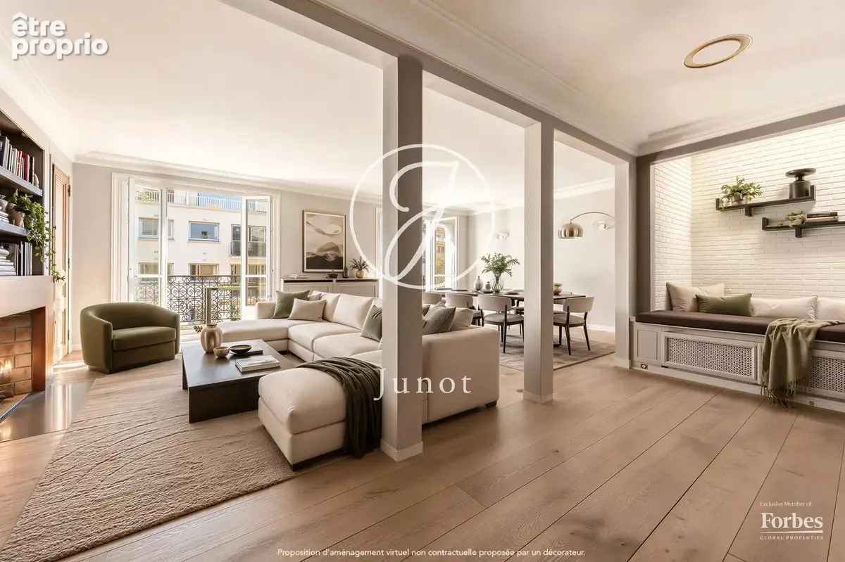 Paris 16e - JASMIN - Appartement - 6 pièces - 156,48m² Carrez - 157,46m² au sol - 4 chambres - Étage élevé - Balcon filant - photo 2