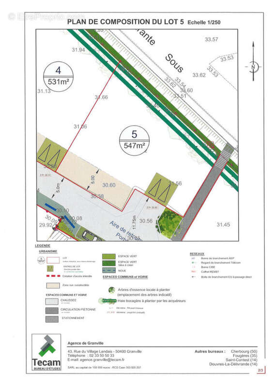 Terrain a batir de 547 m² le val saint pere - photo 2