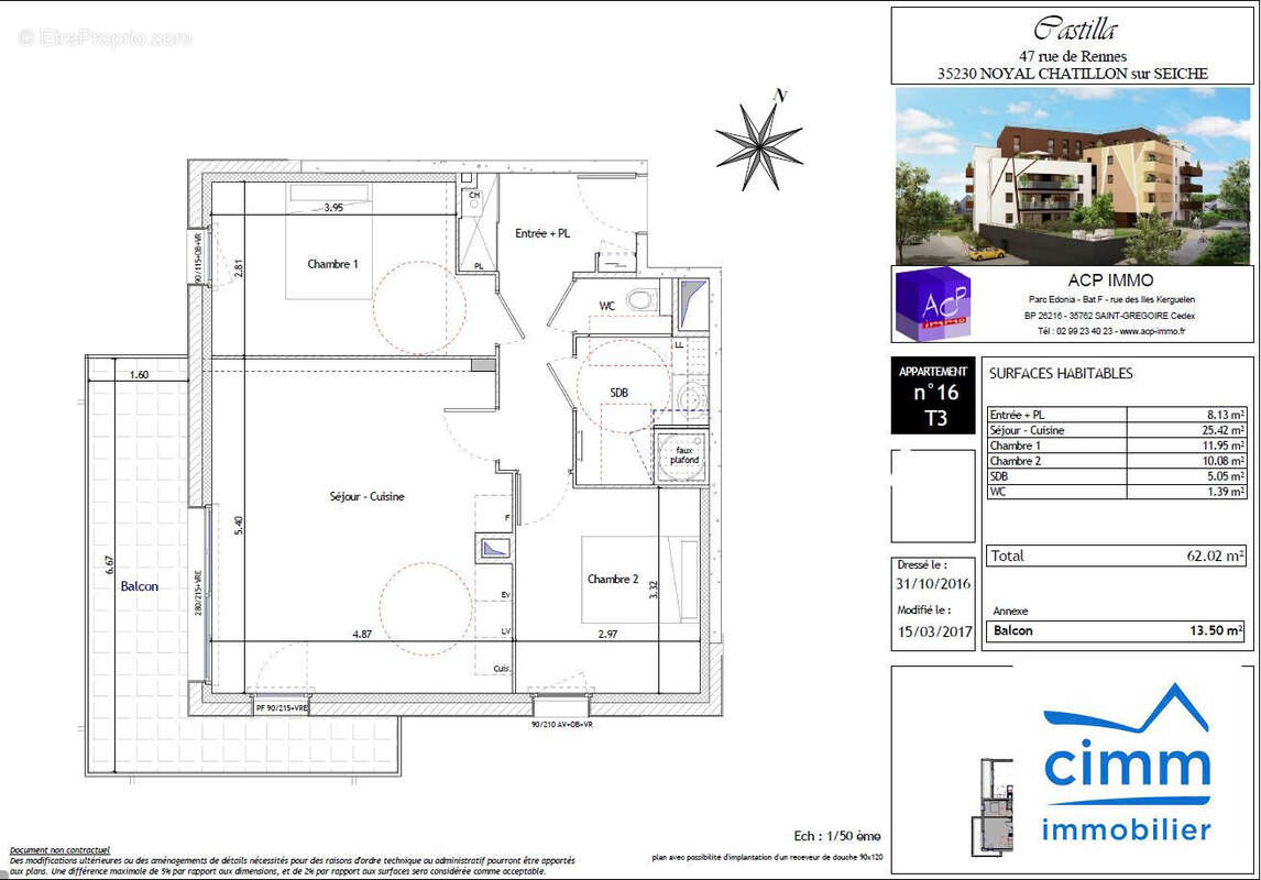 Appartement 62 m² à Noyal-Chatillon-Sur-Seiche  - photo 9