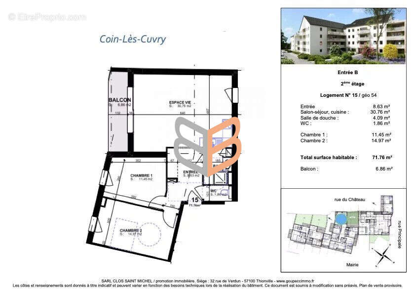 Appartement 71 m² à Coin-Les-Cuvry  - photo 3