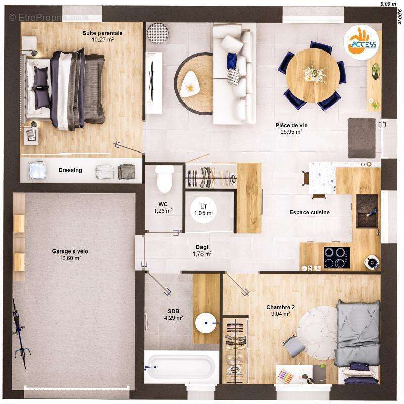 Maison à SAINT-GILLES-LES-BOIS