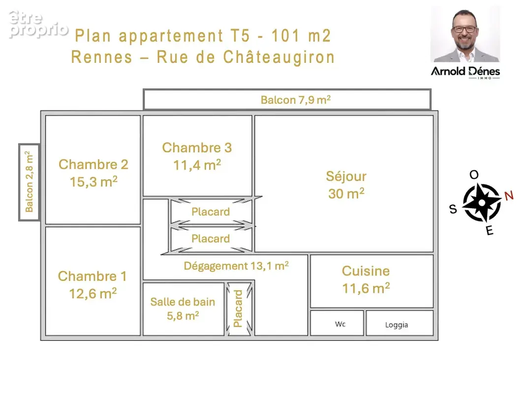Grand T5 lumineux, 2 balcons, parking, cave, gare à 10 minutes - photo 17