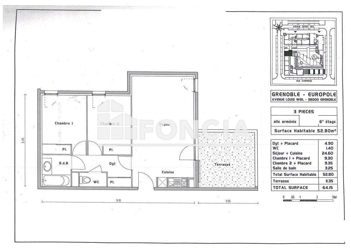 Vente - Appartement en résidence services - 3 pièces - 52,38 m² - photo 2
