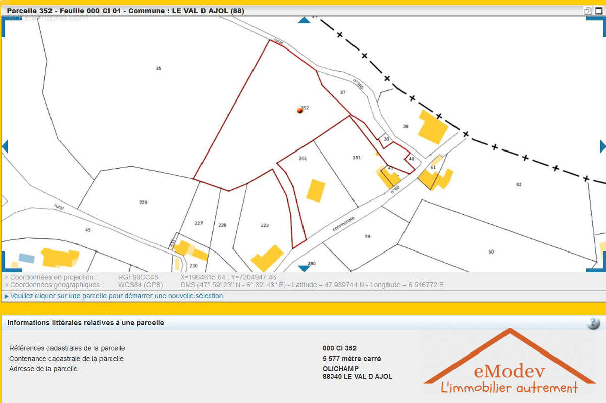 Terrain à LE VAL-D&#039;AJOL