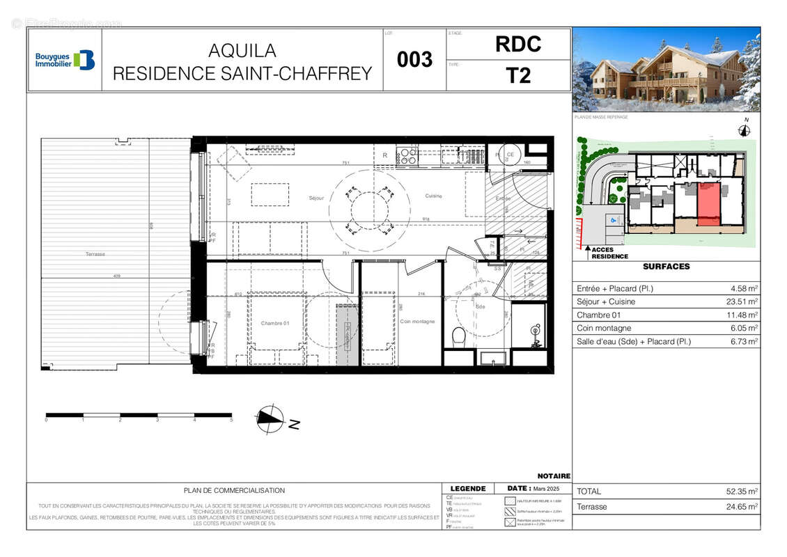 T2 coin montagne avec terrasse sud de 24m2 - photo 4