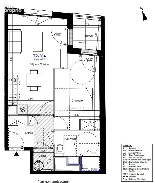 Appartement T2 avec balcon, parking et cellier - photo 2