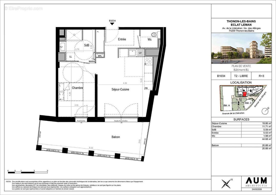 THONON LES BAINS - Appartement T2 - 44.68m² - photo 2