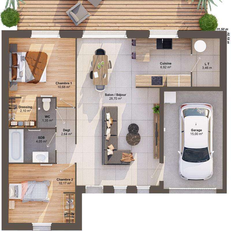 Maison 4 pièces 70 m2 - photo 3