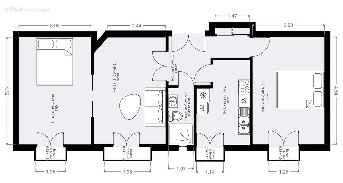 Appartement à PARIS-13E