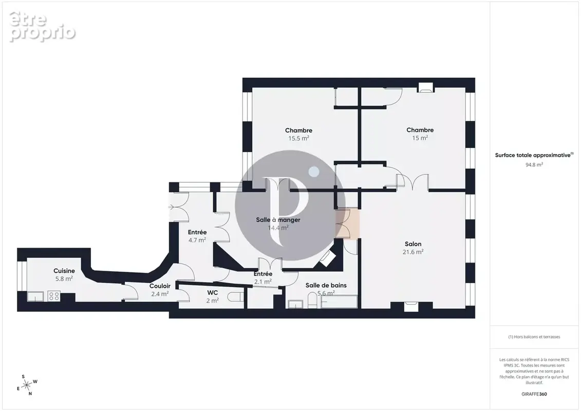 Appartement 4 pièces de 97.56m² - photo 17