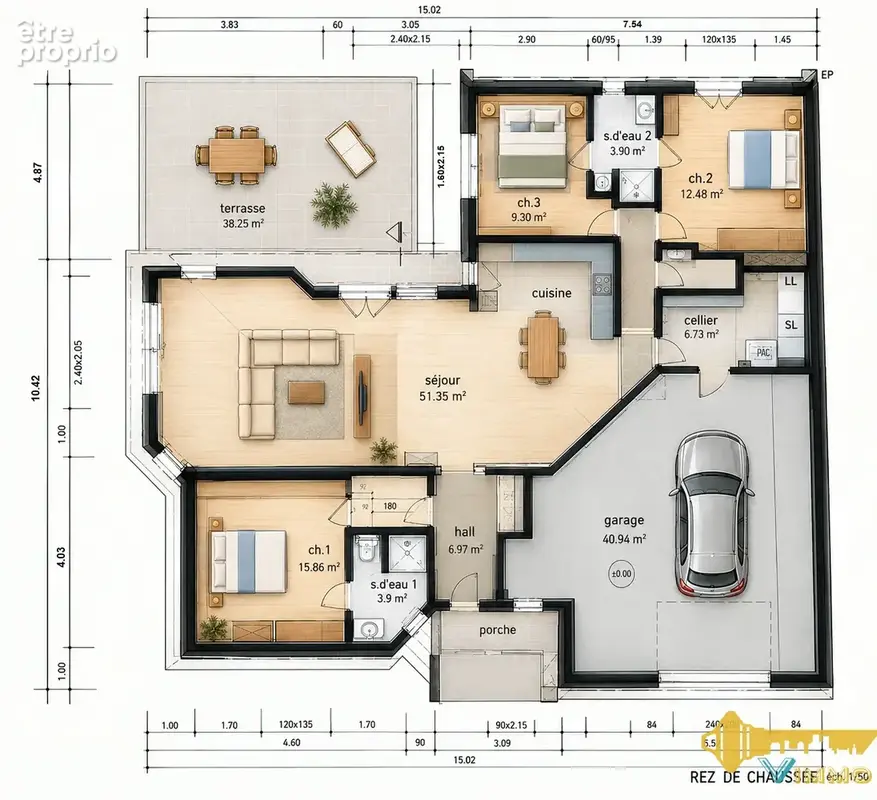 Maison 122m2 - 3ch, mezzanine, garage 41m2 - Jardin 761m2 - photo 4