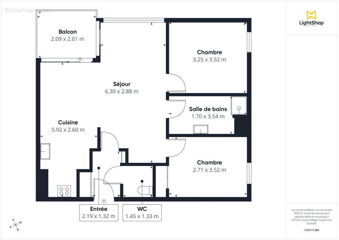 Ravissant appartement T3 de 64,45 m2 avec terrasse et double garage - Saint-Herblain - photo 17