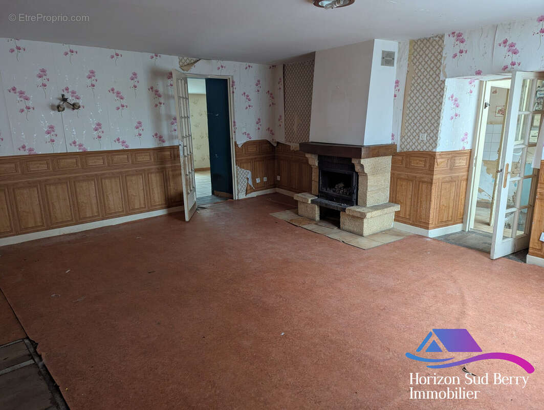 Séjour avec insert - Maison à LA CHATRE